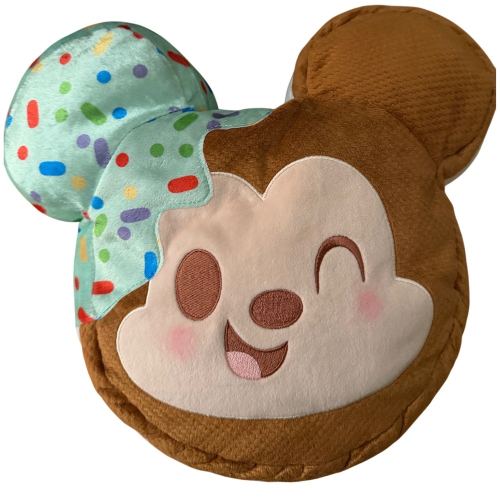 Disney Munchlings Plush Pillow Kids OS Brown Excellent Mickey Ice Cream Sandwich